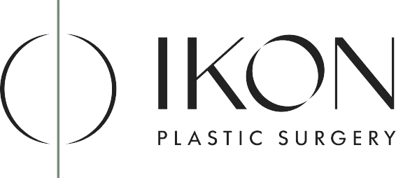 Oikon Plastic Surgery logo featuring modern geometric design with brand name in black text